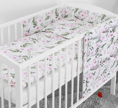 Baby 5Pc Bedding Set Duvet Fit Cotbed 140x70cm Garden Flowers - MyHappy Baby