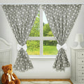 Nursery Curtains for Babies & Toddler's Bedroom Big white stars on grey