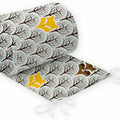Padded Baby Bumper To Fit Cot 120x60cm All Around 100% Cotton 360cm Fox Forest Grey
