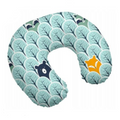 Baby feeding pillow + removable cover cotton newborn maternity Fox in forest turquoise