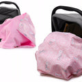 Car Seat Kids Baby Swaddle Travel Cotton Blanket 75X50cm Soft Wrap Double Sided Pink-Pink Bunnies
