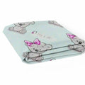 Baby Fitted Junior Bed Sheet Printed 100% Cotton Mattress 160X70cm Teddy Girl Mint