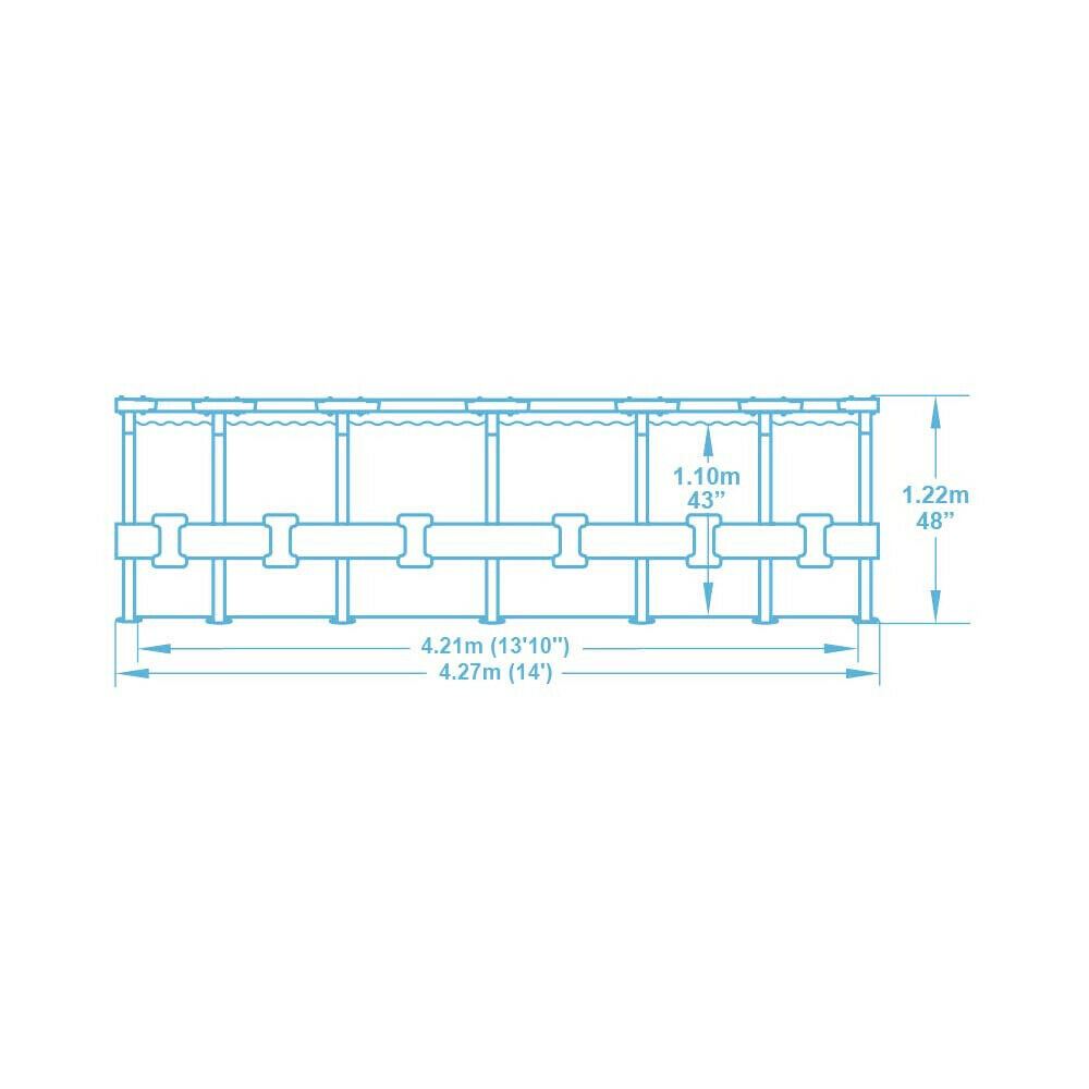 Bestway Steel Swimming Pool Pro Max 14Ft 48In Round Ground Garden 427X122cm