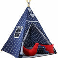 Teepee Wigwam Indoor Outdoor Kids Playhouse Tent With Three Cushions Night Sky