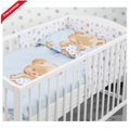 Baby Bedding Bumper 190 cm Half Cot Bed Big Teddy Bear Blue