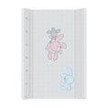 Baby changing mat padded hard base 70x50cm fit to Cot 120x60cm Bunny Grey