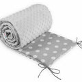 Baby dimple padded bumper 180cm straight fit COT 120x60 Grey/ Dots grey