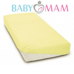 Super Soft Fitted Sheet Jersey Stretchy Cotton Fit Cot 120/60cm Yellow - MyHappy Baby