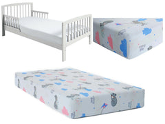 Baby Fitted Junior Bed Sheet Printed 100% Cotton Mattress 160X70cm Mama Bear - MyHappy Baby