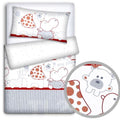Baby 4Pc Bedding Set Pillow Duvet Quilt Fit Cotbed 140X70cm Zoo Red