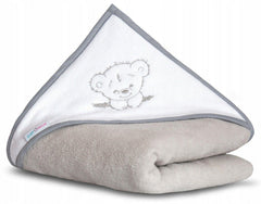 Baby Bath Hooded Towel Kids Toddler Nursery Soft 100X100cm Boy Grey - MyHappy Baby