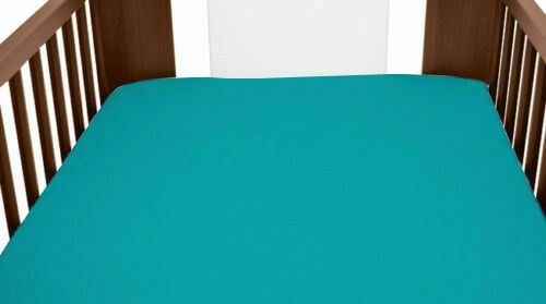 Terry Towelling Fitted Sheet 120x60 Nursery Baby Cot/ Cotbed/ Frotte Turquoise