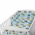 Baby 3Pc Bedding Set Pillow Duvet Bumper Fit Cotbed 140X70cm Owls Blue