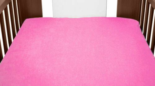 Terry Towelling Fitted Sheet 120x60 Nursery Baby Cot/ Cotbed/ Frotte Pink