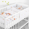 Baby 6Pc Bedding Set Pillow Duvet Quilt Sheet Bumper Fit Cotbed 140X70cm Owls Moon Grey