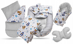Baby 6pc Double-sided soft infant Cocoon Boho Navy / Small Dots - MyHappy Baby