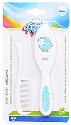 Hair Brush And Comb Canpol Grooming Set Soft Gentle 2 In 1 Blue Sheep - MyHappy Baby