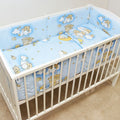 Baby 5Pc Bedding Set Pillow Duvet Quilt All-Round Bumper  Fit Cotbed 140X70cm Ladder Blue