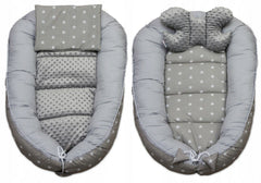 Baby 6pc Double-sided soft infant Cocoon Small stars with grey/ Grey - MyHappy Baby