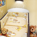 Baby bedding 6pc cotton set pillow duvet bumper cot 120x60 - Ladder cream