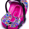 Full Cover Set Fitting Maxi Cosi Cabriofix Baby Car Seat - Flowers / Pink