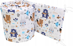 5Pc Baby Bedding Set Bumper Pillow Duvet Fit Cot 120x60cm Boho Animals Navy - MyHappy Baby