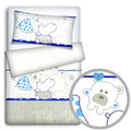 Baby 4Pc Bedding Set Pillow Duvet Quilt Fit Cotbed 140X70cm Zoo Blue