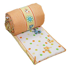 Baby Padded Bumper 100% Cotton To Fit Crib All Round 260cm Dino Orange - MyHappy Baby