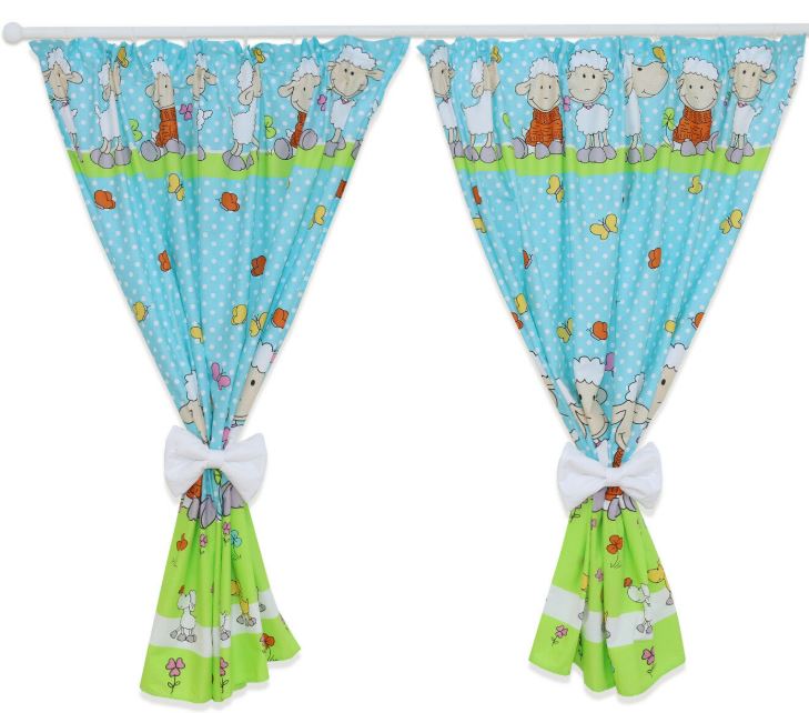 Nursery Curtains for Babies & Toddler's Bedroom Sheep turquoise