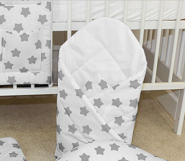 Baby Swaddle Wrap Newborn Bedding Blanket 100% Cotton Sleeping Bag Big Grey Stars On White