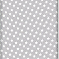 100% cotton fitted sheet printed design for baby crib 90x40cm Big white stars on grey