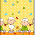 Baby Fitted Cot Sheet Printed Design 100% Cotton Mattress 120X60 cm Sheep Yellow