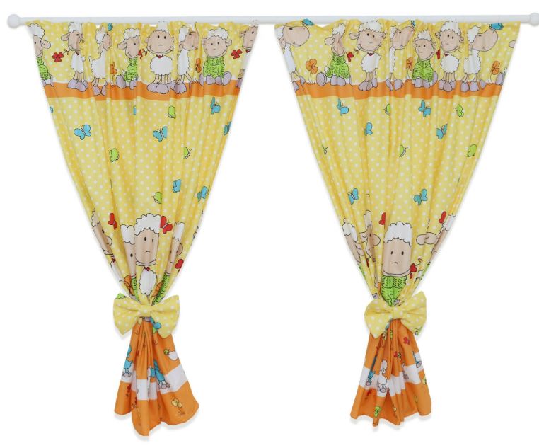 Nursery Curtains for Babies & Toddler's Bedroom Sheep yellow