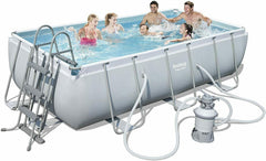 Bestway Swimming Pool Rectangular 404X201X100cm With Sand Filter Pump 13'3Ft - MyHappy Baby