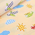 Baby Fitted Junior Bed Sheet Printed 100% Cotton Mattress 160X70cm Planes Cream