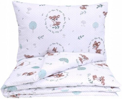 3Pc Baby bedding set bumper pillow duvet Fit Cot 120X60 Fairy-tale Forest