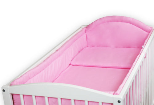 Padded Bumper To Fit Baby Cot Bed All-Round Cotton 420cm Pink