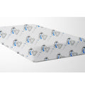Baby Fitted Cot Sheet Printed Design 100% Cotton Mattress 120X60 cm Teddy Boy White