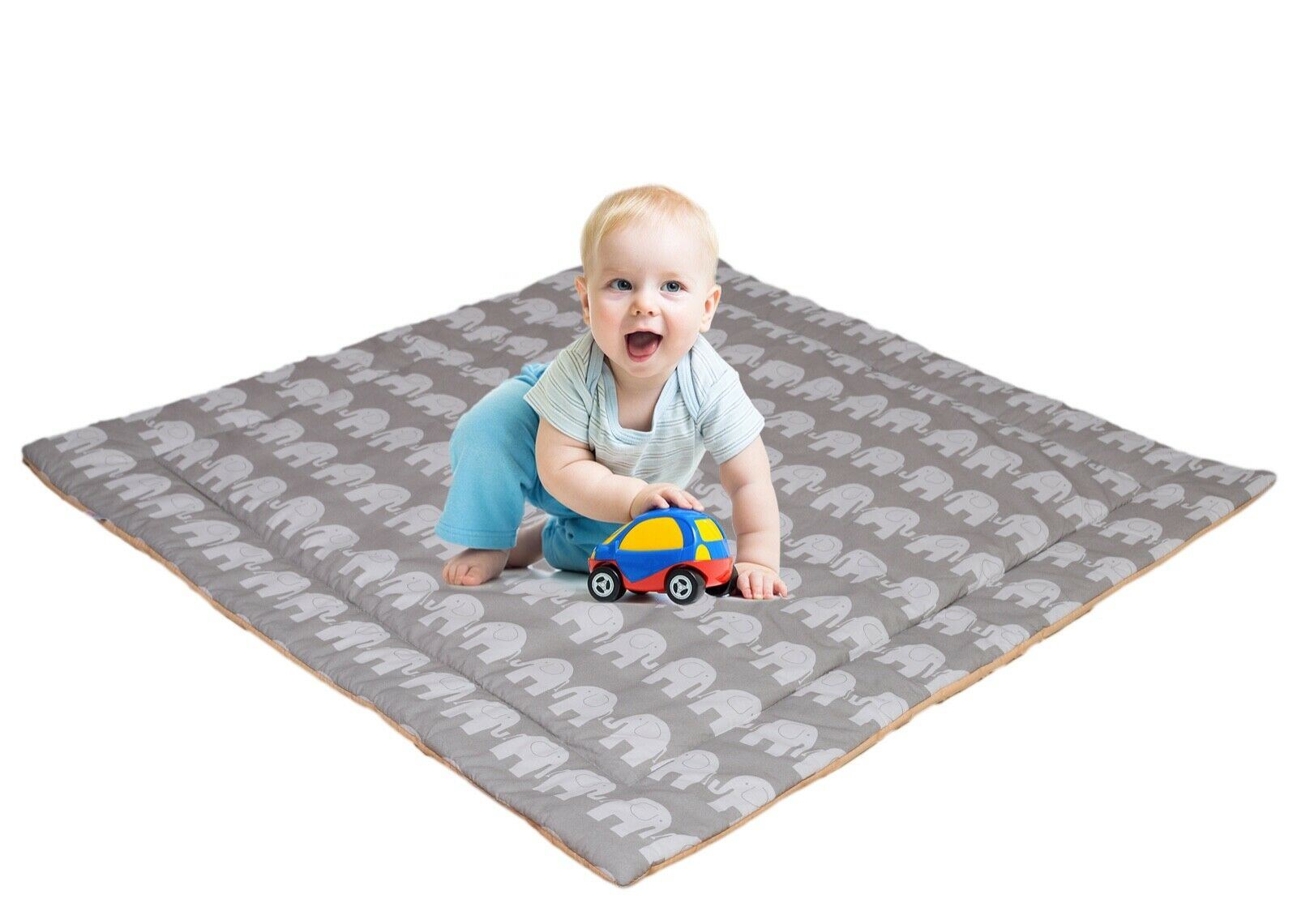 Teepee floor Double sided Cotton Padded Baby Kids Play Mat Happy