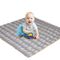 Teepee floor Double sided Cotton Padded Baby Kids Play Mat Happy savannah