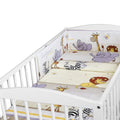 Baby 6Pc Bedding Set Pillow Duvet Quilt Sheet Bumper Fit Cotbed 140x70cm Safari Beige