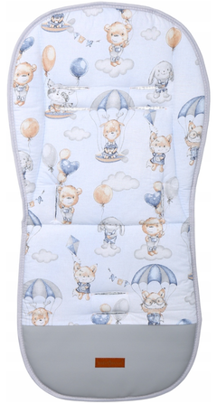 Universal Seat Liner Pushchair Double Sided Soft Pram Cotton Buggy Stroller Navy/Walk in the Clouds - MyHappy Baby