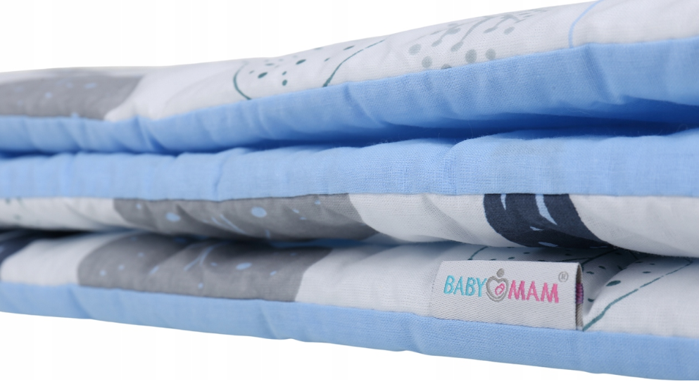 Padded Bumper 180cm fit Cot 120x60cm 100% Cotton Baby Nursery Bedding Bed Retro Cars/Blue