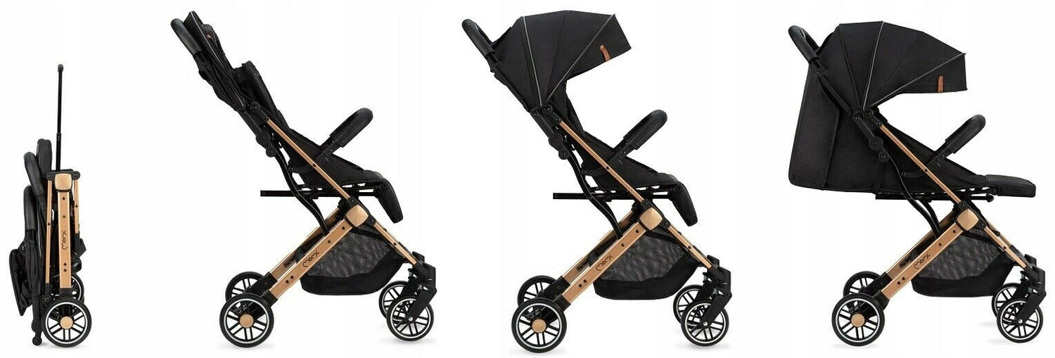 Baby Stroller Lightweight Maneuverable Folded Pushchair Buggy Momi Estelle Black