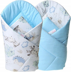 Baby Swaddle Wrap Newborn Bedding Blanket Sleeping Bag Blue / Wolf in the Forest - MyHappy Baby