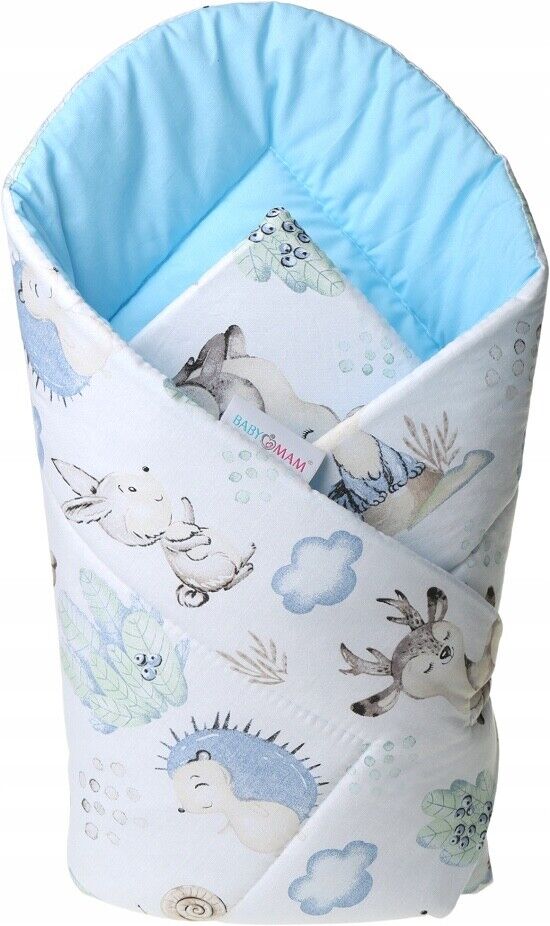 Baby Swaddle Wrap Newborn Bedding Blanket Sleeping Bag Blue / Wolf in the Forest