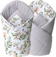 Baby Swaddle Wrap Newborn Bedding Blanket Sleeping Bag Cotton GREY/ Green Glade - MyHappy Baby