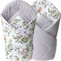 Baby Swaddle Wrap Newborn Bedding Blanket Sleeping Bag Cotton GREY/ Green Glade