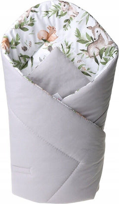 Baby Swaddle Wrap Newborn Bedding Blanket Sleeping Bag Cotton GREY/ Green Glade - MyHappy Baby