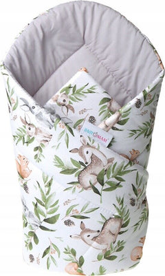 Baby Swaddle Wrap Newborn Bedding Blanket Sleeping Bag Cotton GREY/ Green Glade - MyHappy Baby